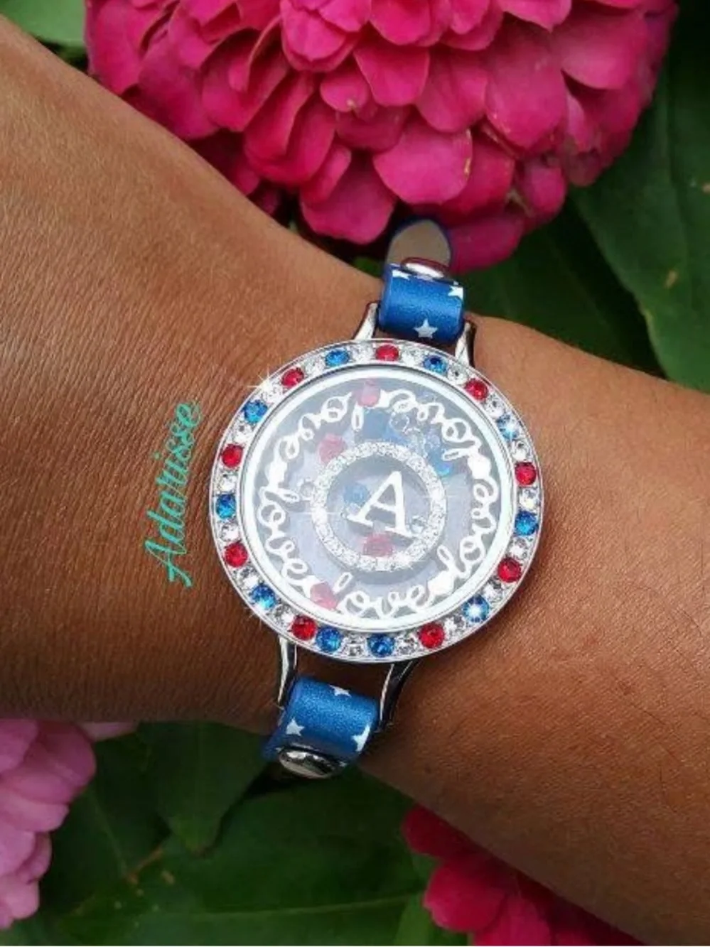 Origami Owl Blue with Stars Single Wrap Band